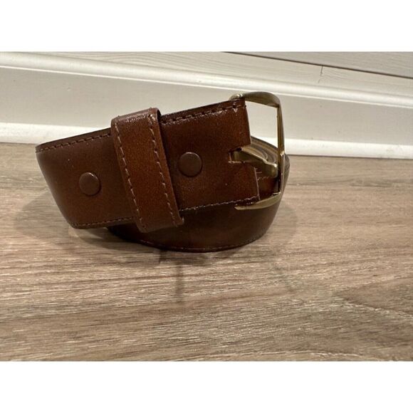 Kinston Leather Belt Made in USA Brown Size 46 - Picture 1 of 5